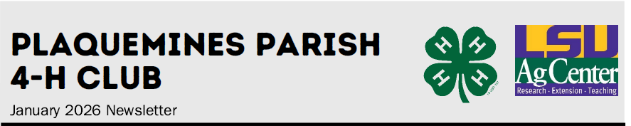 Plaquemines Parish 4-H Club - January 2026 Newsletter